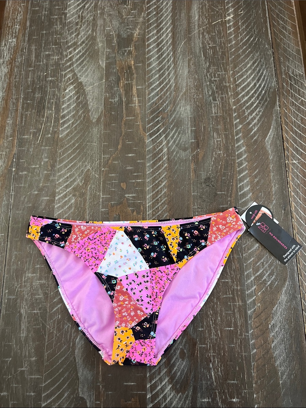 Pink Patchwork Floral Bikini Bottoms